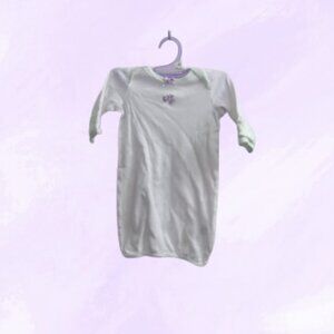 Little Me infant gender neutral sleep shirt in white and light green size 0-3 mo